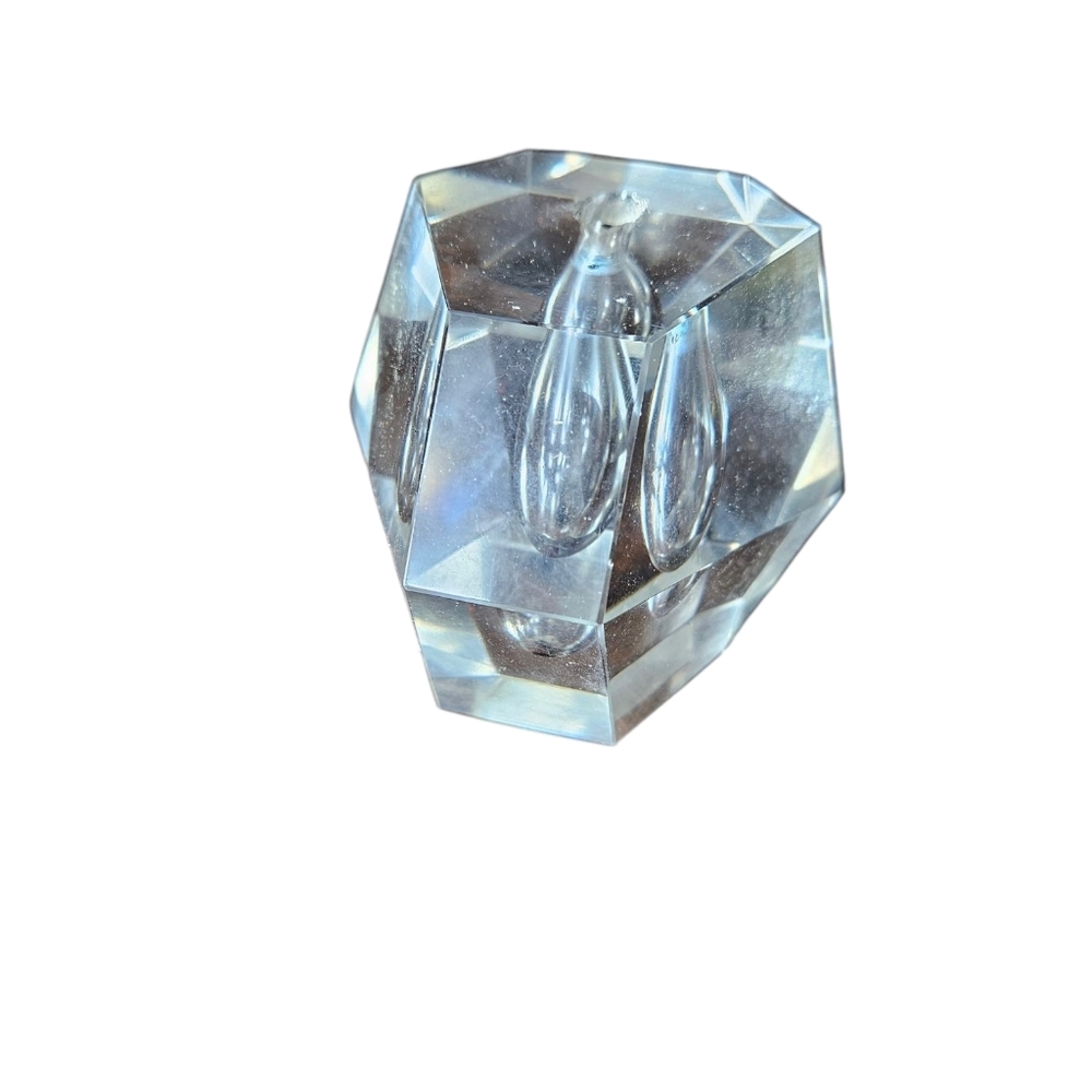 Vintage Cut Glass Geometrical Pen Holder Dip Pen Rest.